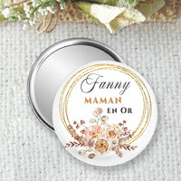 Personalized pocket mirror, badge or magnet 75mm, perfect for a great nanny, thank you gift for end of contract nanny