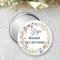 Personalized pocket mirror, badge or magnet 75mm, perfect for a great nanny, thank you gift for end of contract nanny