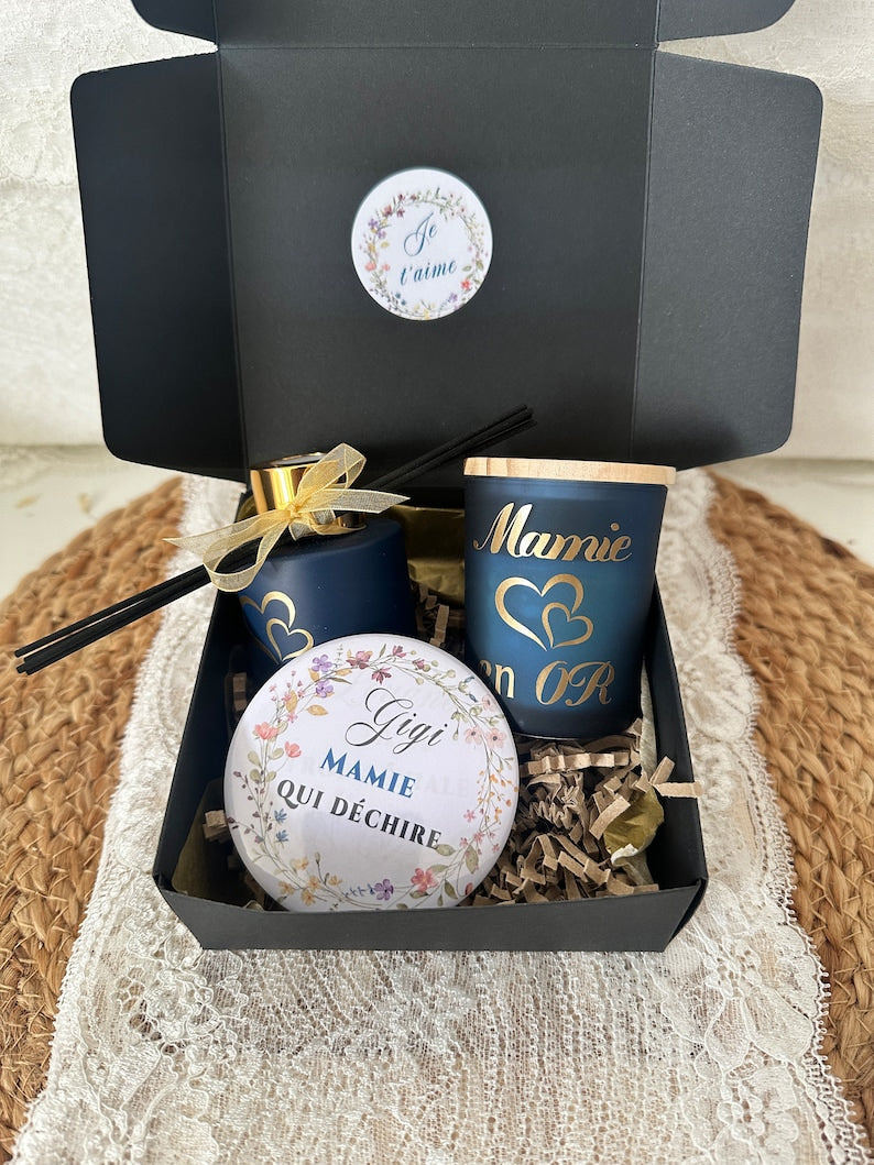 Bougie personnalisée, bougie parfumée, diffuseur et magnet personnalisés, kit personnalisé bougie, cadeau mariage bougie, artisanat Français