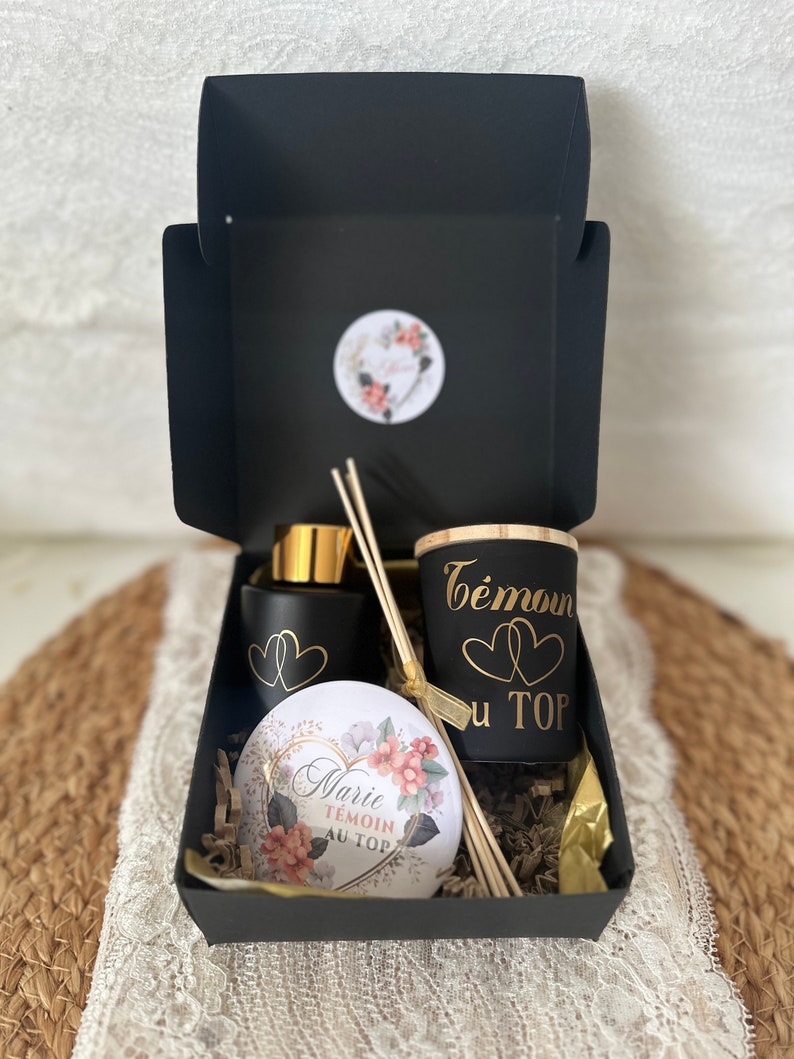 Bougie personnalisée, bougie parfumée, diffuseur et magnet personnalisés, contenant bougie personnalisé, coffret bougie, idée cadeau bougie