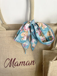 Special offer, personalized set of two shopping bags and a beauty bag, gift for a mother and her child, handmade in France