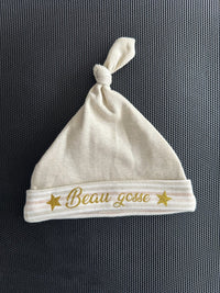 Personalized baby hat, pattern of your choice or set of 3 hats, birth gift, newborn gift, handmade in France, fast delivery