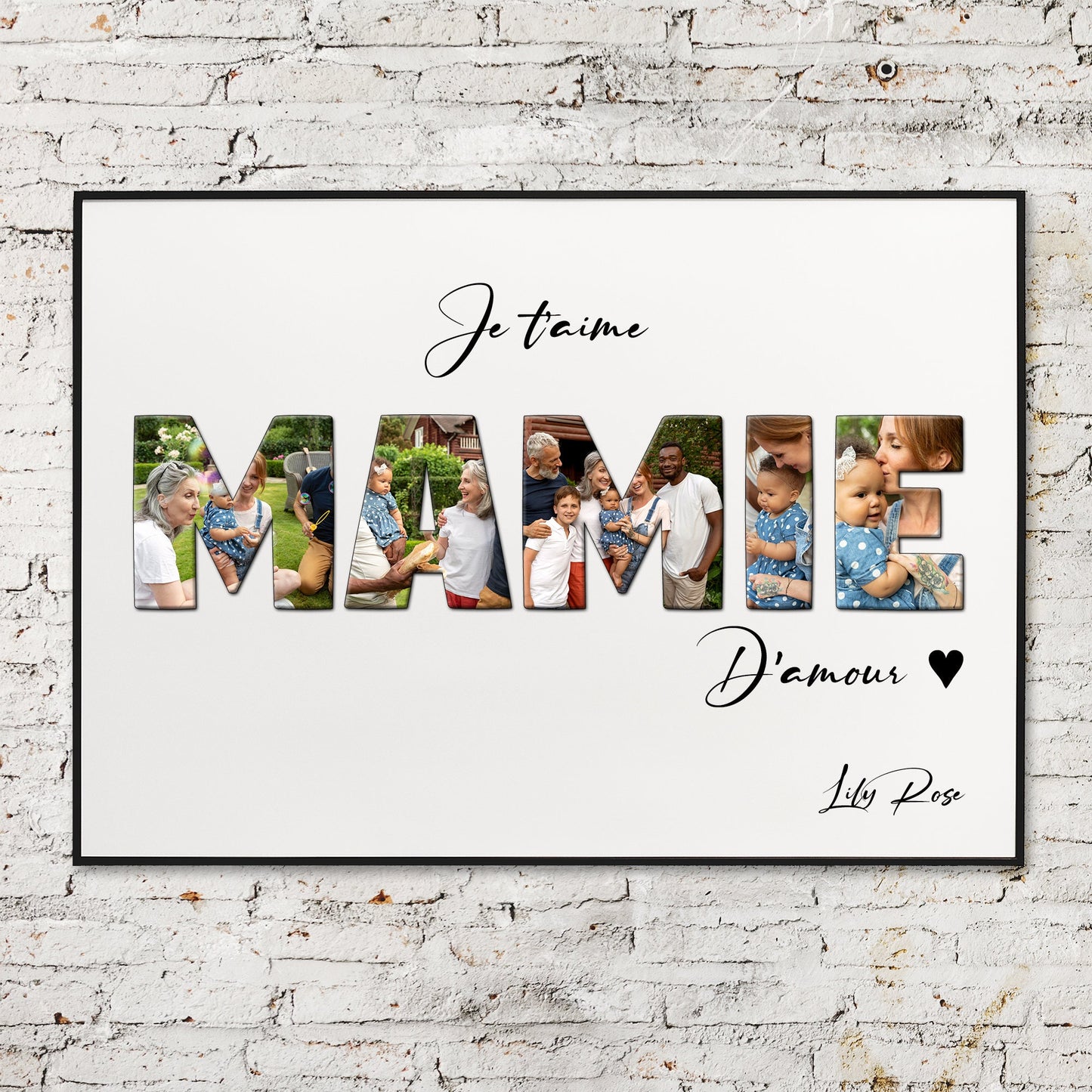 Cadeau pour la saint valentin, cadeau pour couple, Affiche photo mot personnalisé, Affiche bon anniversaire , texte personnalisable