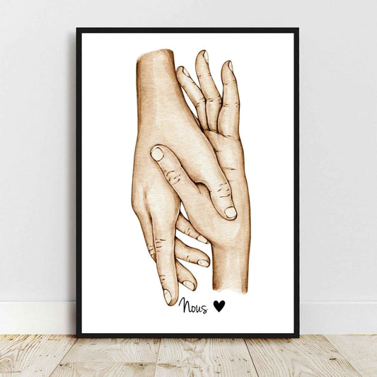 Portrait personnalisé, Affiche Couple Nous, texte et couleur personnalisable,  amour couple, cadeau pour couple, cadeau pour amoureux