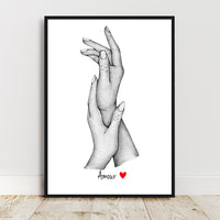 Portrait personnalisé, affiche Couple Amour, texte et couleur personnalisable, cadeau pour couple, cadeau pour amoureuse