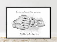 Cadeau pour MAMIE, Affiche personnalisée, cadeau anniversaire, cadeau fête des grands pères, couleur et texte personnalisables