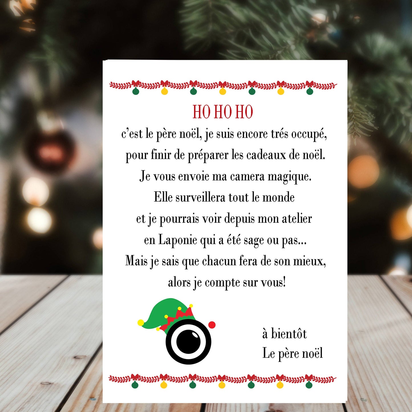 Caméra Magique de Noël - Lettre personnalisée du Père Noël - Conception Française