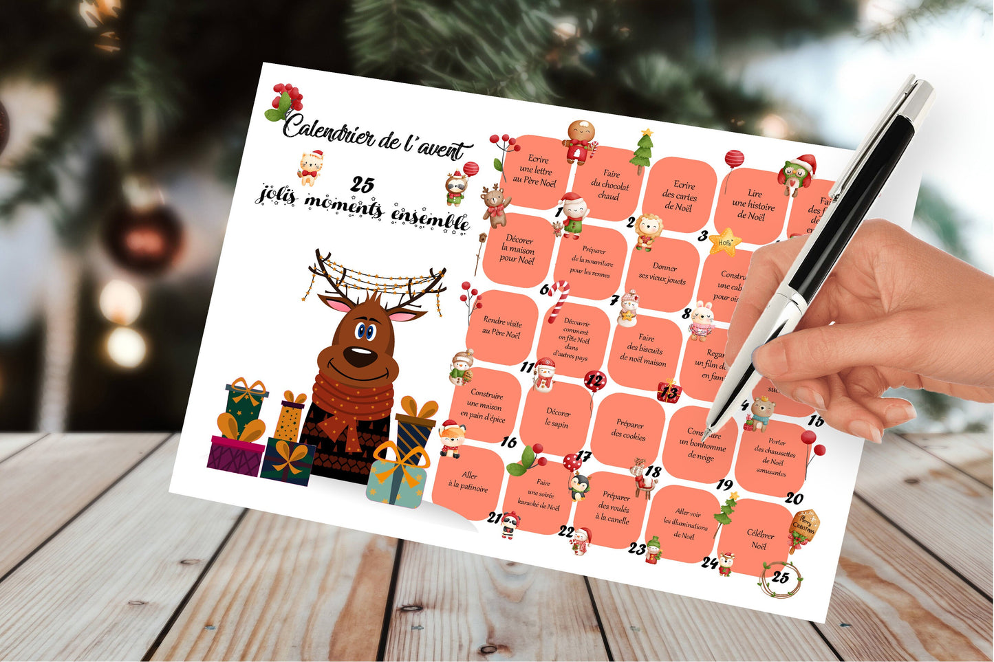 Calendrier de l'Avent à Gratter Personnalisé – Amusez-vous en Famille jusqu'à Noël - Fabrication Française - Livraison Rapide