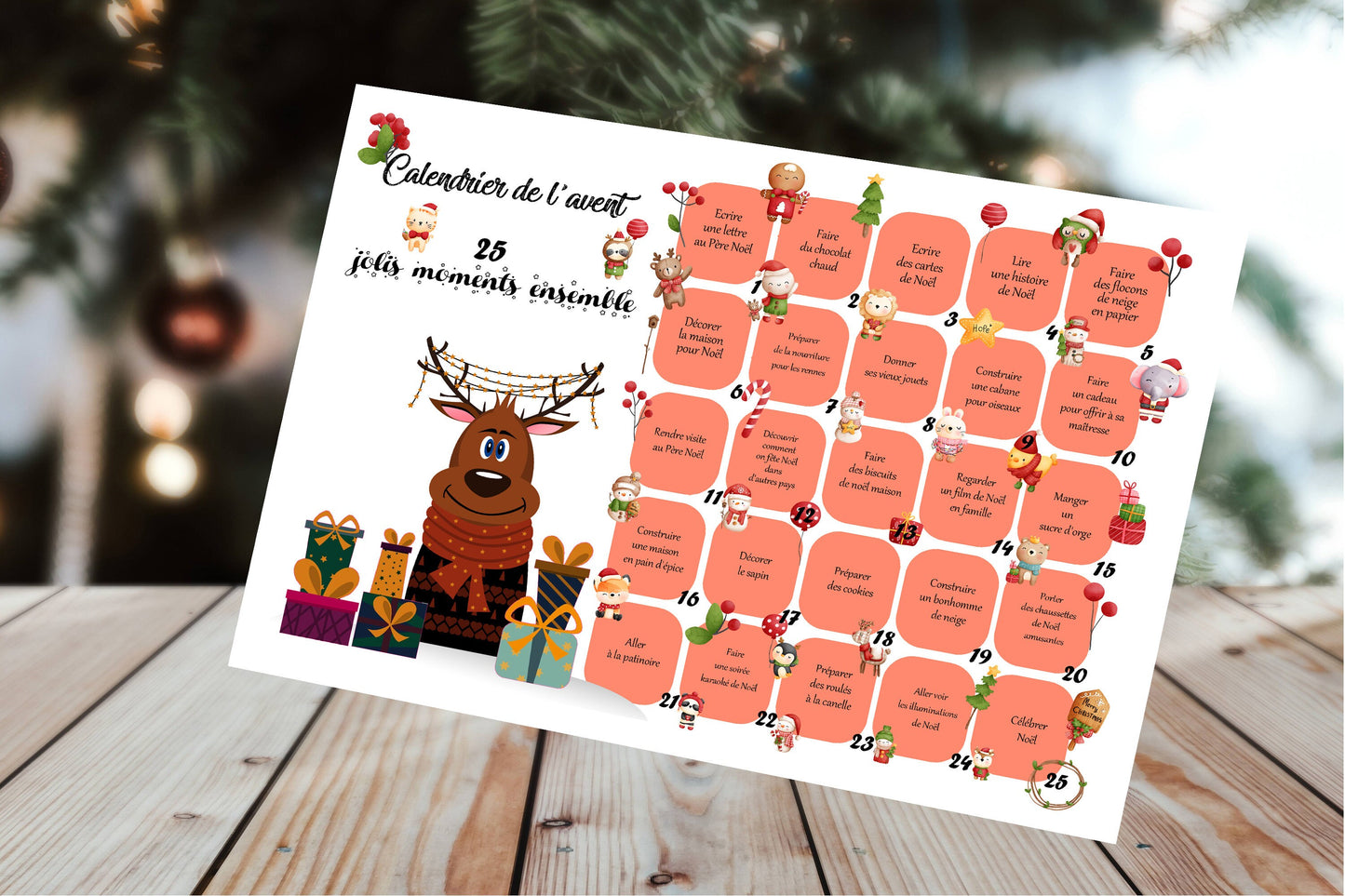 Calendrier de l'Avent à Gratter Personnalisé – Amusez-vous en Famille jusqu'à Noël - Fabrication Française - Livraison Rapide