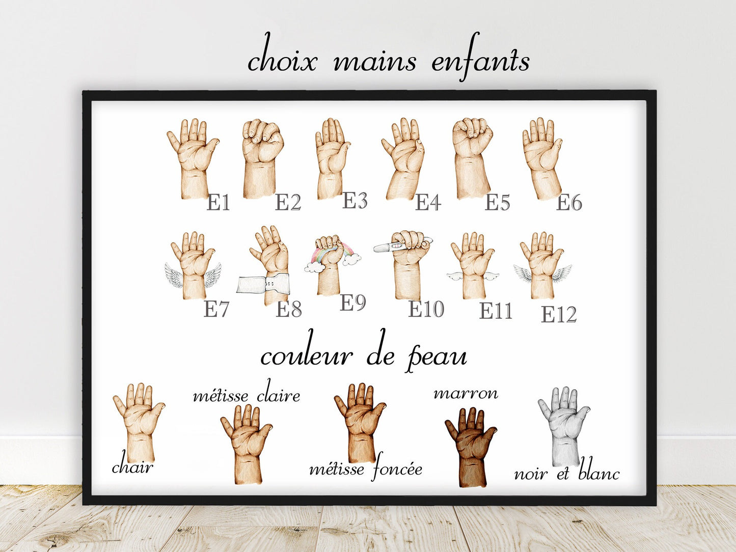 Affiche Famille malinois, Portrait personnalisé, affiche a4 chien malinois, famille main dans la main, cadeau fête des pères, fête des mères