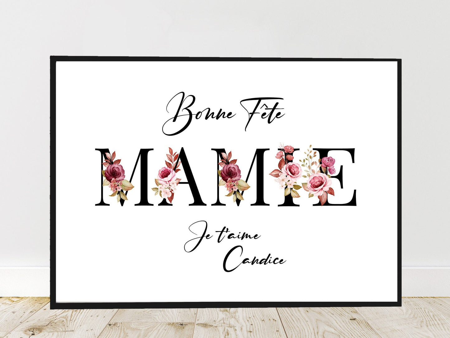 Cadeau personnalisé pour MAMIE |Offre Spéciale | Affiche texte personnalisé, affiche meilleure, bonne fête mamie