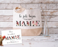 Tote Bag Personnalisable avec Carte Message - Sac Fourre-Tout en Coton Durable - Made in France - Idée Cadeau Pour Femme - Expédition Rapide