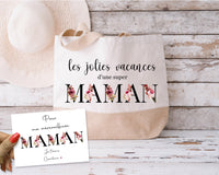 Sac Fourre-Tout Personnalisé - Tote Bag avec Carte Message - Création Française - Idée Cadeau Spécial pour Mamie - Sac de Plage, Sac de Course en Coton - Livraison Rapide