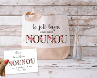 Tote Bag Personnalisable avec Carte Message - Sac Fourre-Tout en Coton Durable - Made in France - Idée Cadeau Pour Femme - Expédition Rapide