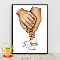 Affiche Bébé Personnalisée Avec Bracelet De Naissance - Imprimée Et Expédiée Depuis La France - Cadeau Unique Pour Chambre D'enfant - Idée Cadeau Fête Des Mères Et Des Pères