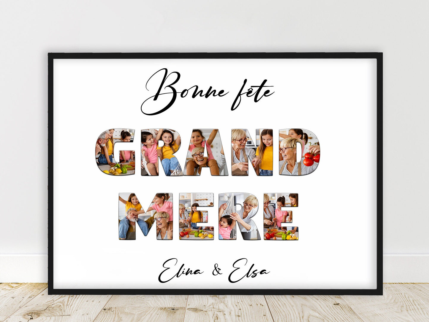 Cadeau pour MAMIE, fête des grands mères, Affiche photo mot personnalisé, Affiche bonne fête grand mère, texte personnalisable