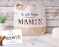 Tote Bag Personnalisable avec Carte Message - Sac Fourre-Tout en Coton Durable - Made in France - Idée Cadeau Pour Femme - Expédition Rapide