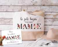 Tote Bag Personnalisable avec Carte Message - Sac Fourre-Tout en Coton Durable - Made in France - Idée Cadeau Pour Femme - Expédition Rapide