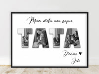 Cadeau pour Tata, cadeau pour Marraine, PROMO, Affiche photo mot personnalisé, bon anniversaire tata, texte personnalisable