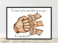 Cadeau fête des pères, Affiche A4 Portrait personnalisé, cadeau anniversaire, cadeau pour papa ou papy, couleur et texte personnalisables