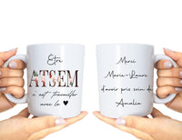 Tasse Personnalisée - Cadeau Français - Cadeau de Remerciement Ecole - Mug Nounou, Atsem, Maîtresse, Aesh - Expédiée sous 48h