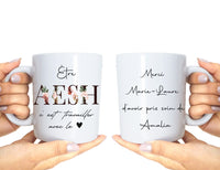 Tasse Personnalisée - Cadeau Français - Cadeau de Remerciement Ecole - Mug Nounou, Atsem, Maîtresse, Aesh - Expédiée sous 48h