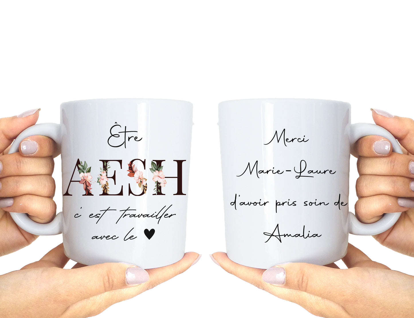 Tasse personnalisée - Fait Main en France - Mug - Cadeau Pas Cher et Original - Mug pour Atsem, Maîtresse, Nounou, Aesh - Livraison rapide