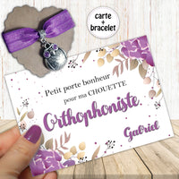 Bijou Porte Bonheur - Bracelet Extensible - Chouette - Carte Remerciement Personnalisable - Cadeau Français - Cantinière, Amie, Copine, Aesh