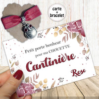 Bijou Porte Bonheur - Bracelet Extensible - Chouette - Carte Remerciement Personnalisable - Cadeau Français - Maîtresse, Directrice, Coach