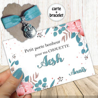 Bijou Porte Bonheur - Bracelet Extensible - Chouette - Carte Remerciement Personnalisable - Cadeau Français - Maîtresse, Directrice, Coach