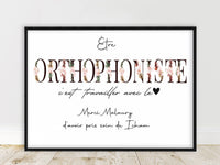 Cadeau personnalisé pour Orthophoniste - Affiche Française - Idée Cadeau pour Médecin ou Autre - A3 ou A4 - Cadeau de Remerciement Unique