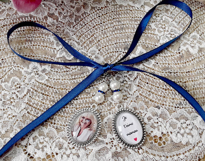 Médaillon bouquet de mariée personnalisé – Médaillon photo souvenir mariage – Bijou hommage pour bouquet de mariage