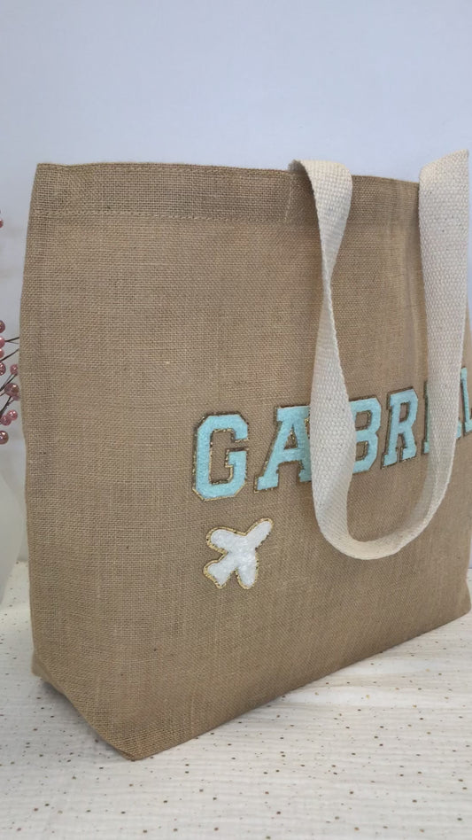 Pochon en coton et liège - Fait Main en France - Pièce unique - Cadeau personnalisé Toute Occasion - 11 couleurs de lettres et 60 motifs au choix