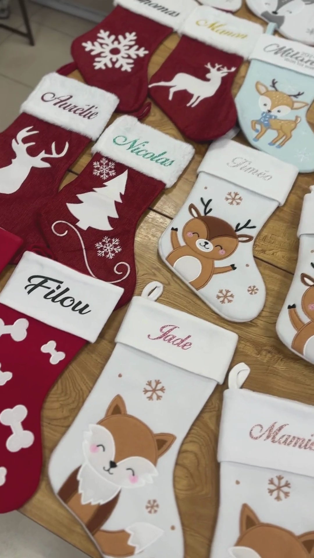 Étiquettes En Cuir PU Personnalisables Pour Chaussettes De Noël - Écussons Gravés Avec Rivets - Décoration De Cheminée Festive - 12