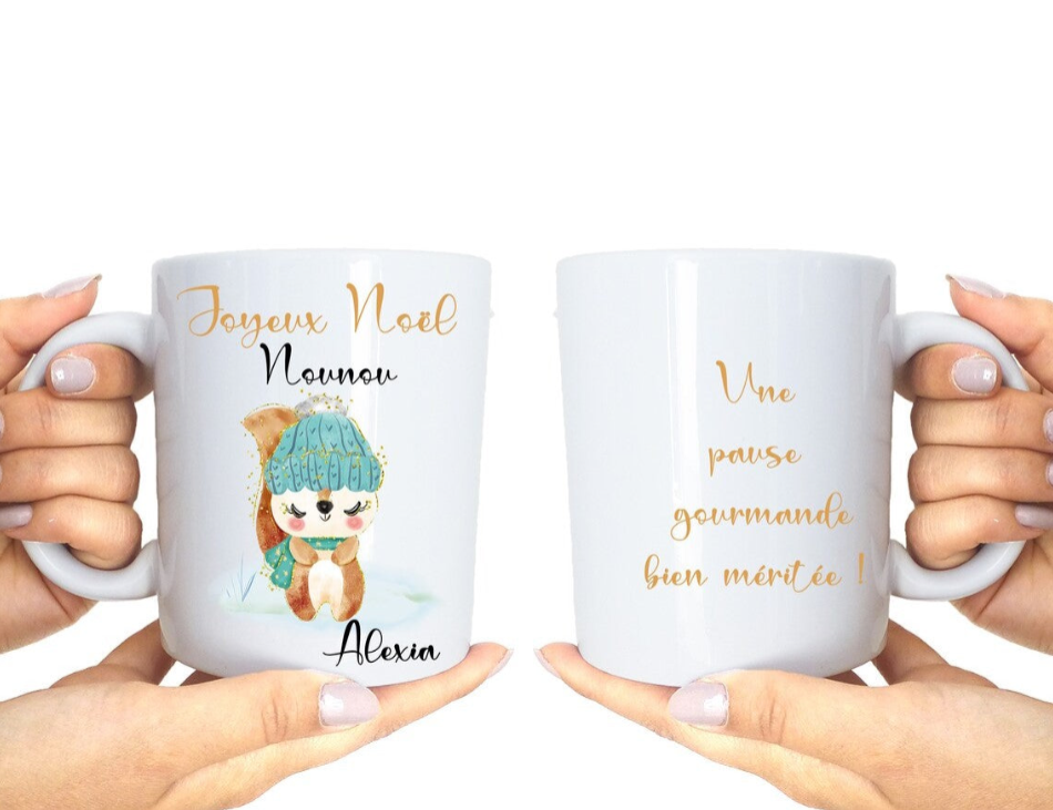 Mug Personnalisé avec Prénom - Cadeau de Noël Unique - Idéal pour Cousine, Collègue, Amis, Famille