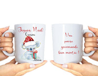 Mug Personnalisé avec Prénom - Cadeau de Noël Unique - Parfait pour Maîtresse, Atsem, Aesh - Cadeau Personnalisé Français