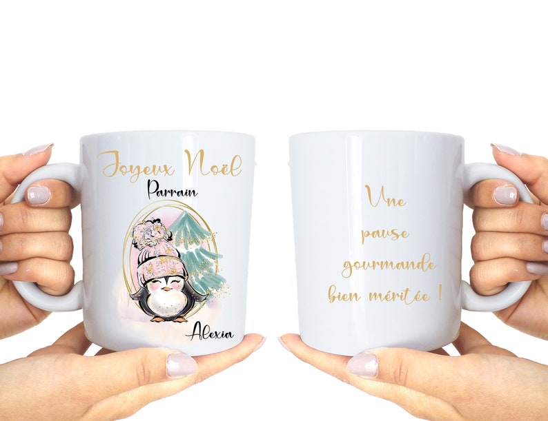 Mug Personnalisé avec Prénom - Cadeau de Noël Unique - Parfait pour Maîtresse, Atsem, Aesh - Cadeau Personnalisé Français