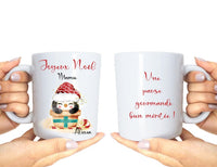 Mug Personnalisé avec Prénom - Cadeau de Noël Unique - Parfait pour Nounou ou Autre Destinataire