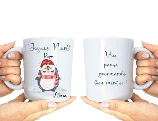 Mug Personnalisé avec Prénom - Cadeau de Noël pour Maman - Cadeau Personnalisé - Artisanat Français
