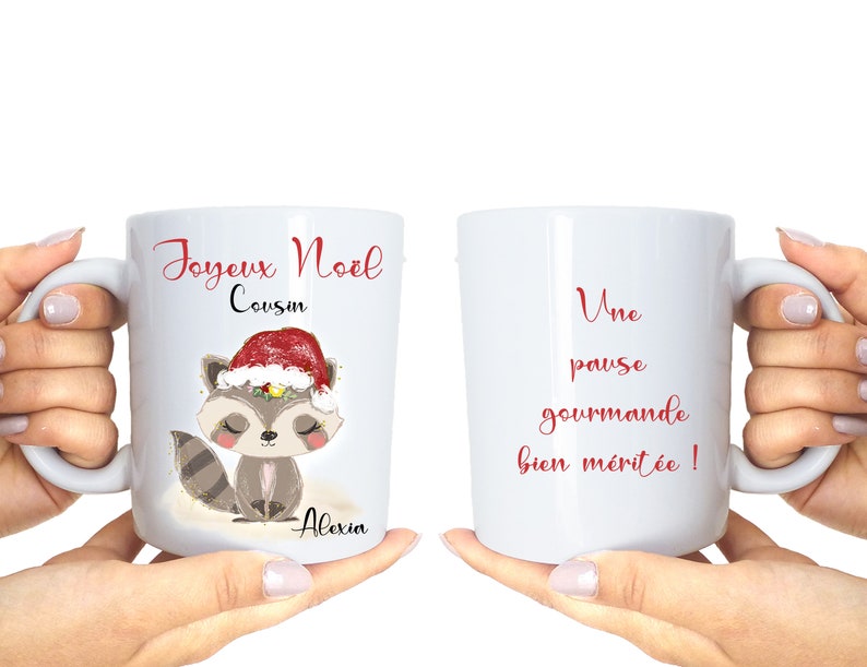 Mug Personnalisé avec Prénom - Cadeau de Noël Unique - Parfait pour Maîtresse, Atsem, Aesh - Cadeau Personnalisé Français