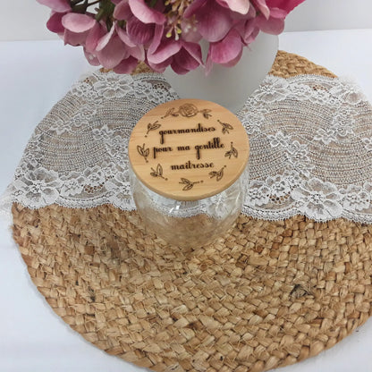 Tasse double paroi personnalisée - Gravure artisanale - Couvercle bambou